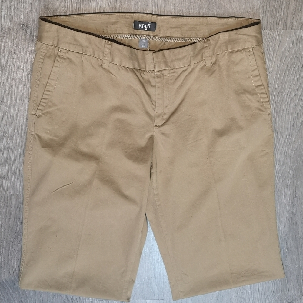 Neo-vintage Eco-Lux Up-cycled TAN Classic Chino Khaki Bermuda-Length Shorts